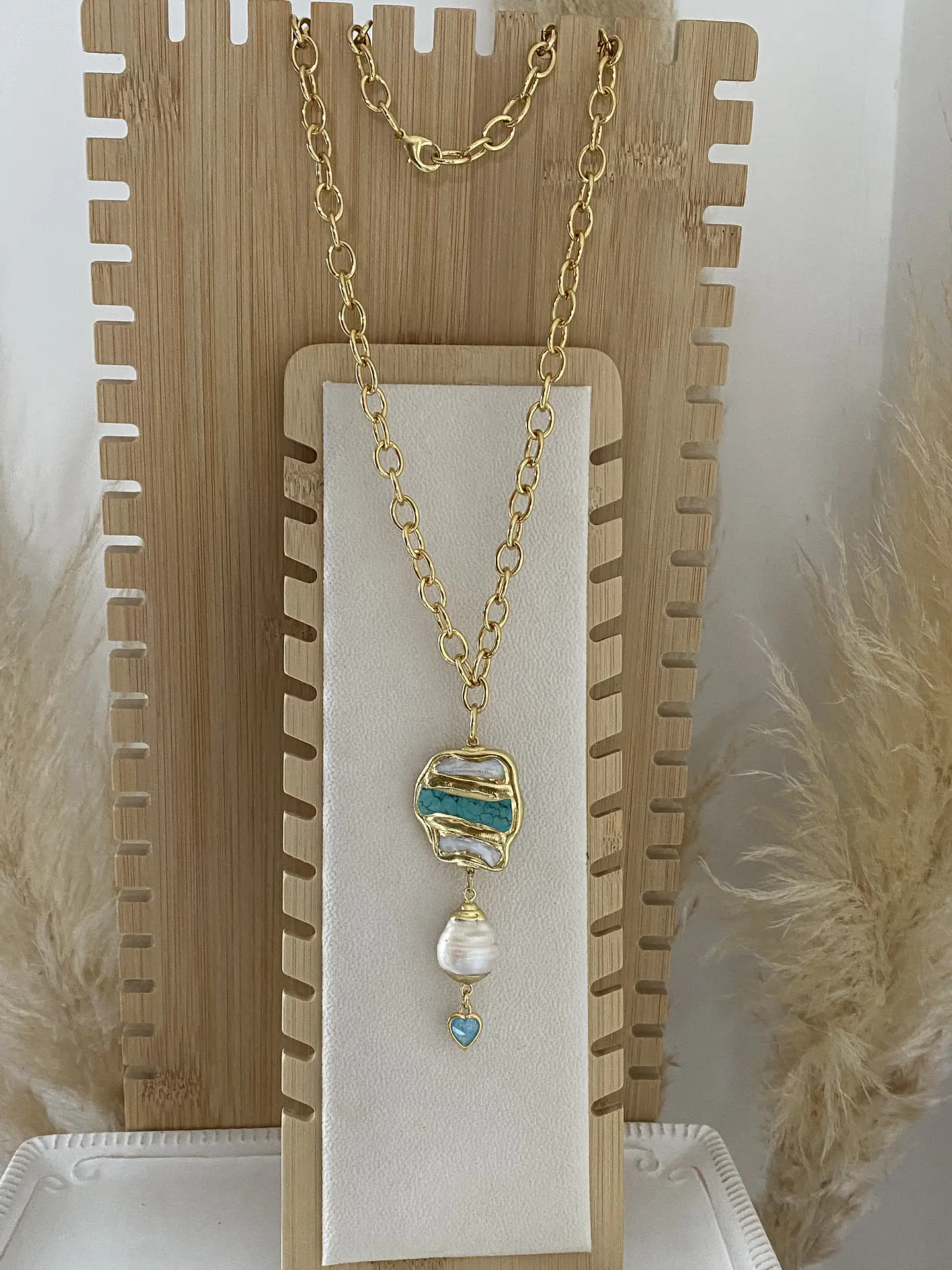 Collar Maxi dije Turquesa Nácar y Perla 4