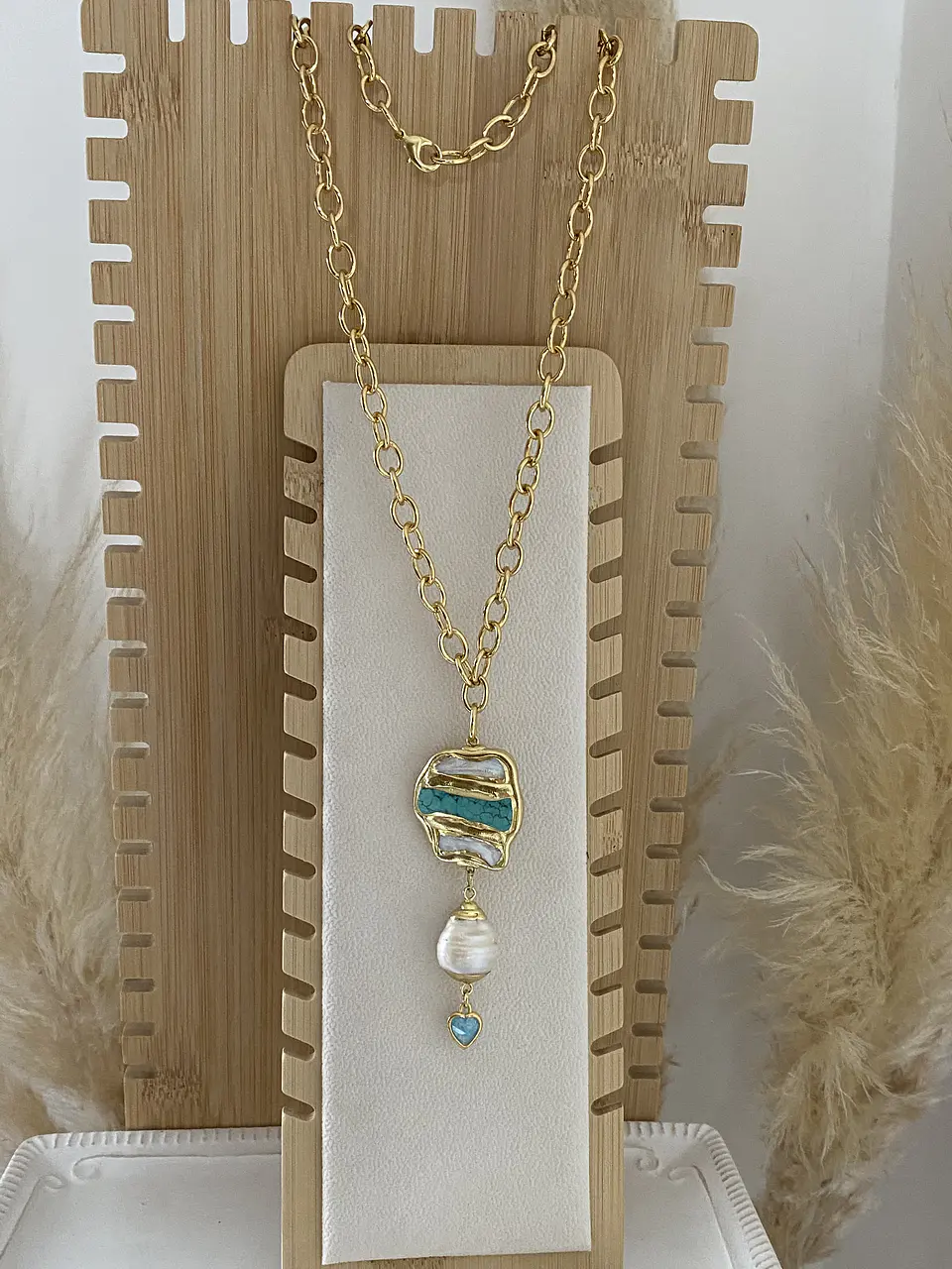 Collar Maxi dije Turquesa Nácar y Perla 4