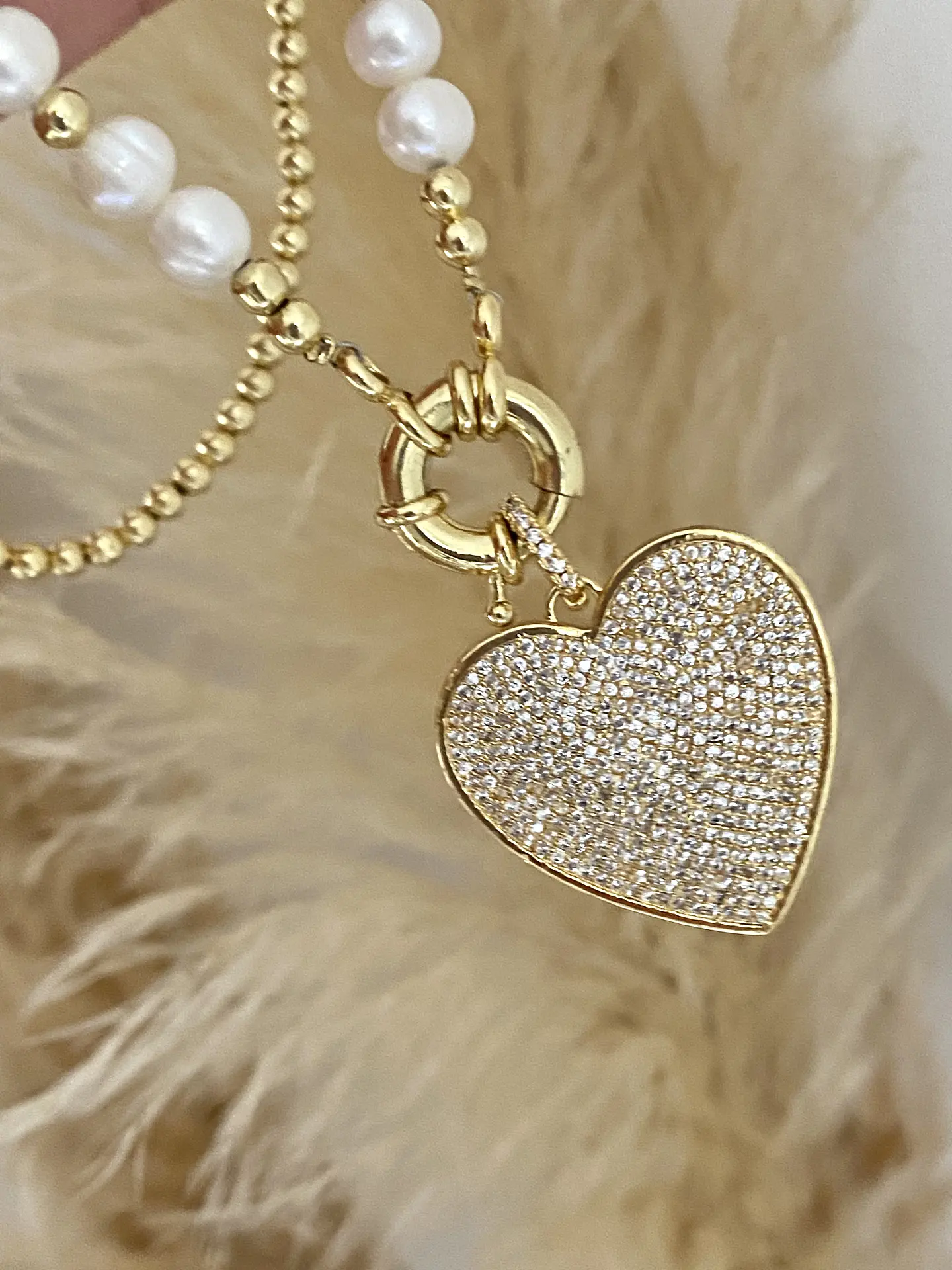 Collar Perlas Río Corazón Circones  1