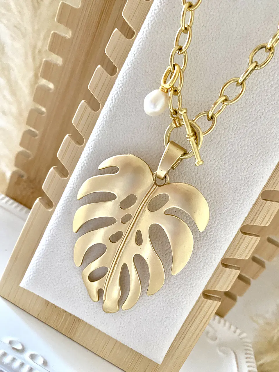 Collar Maxi Monstera Perla  1