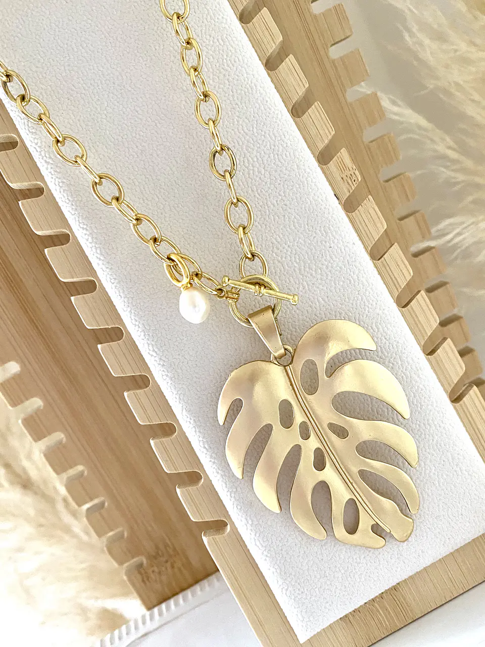 Collar Maxi Monstera Perla  4