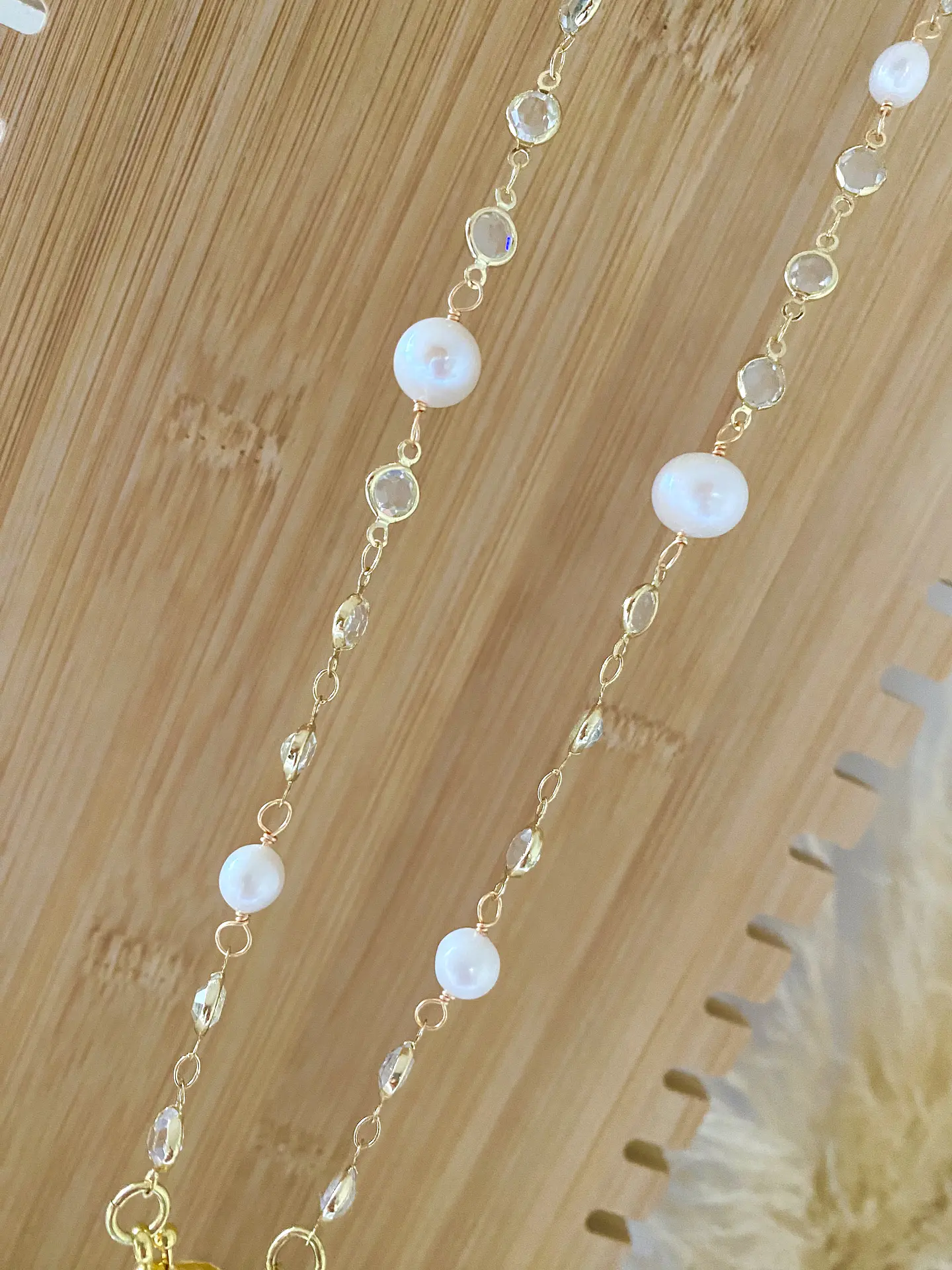 Maxi Collar Perlas y Cristales Corazón Circones  3