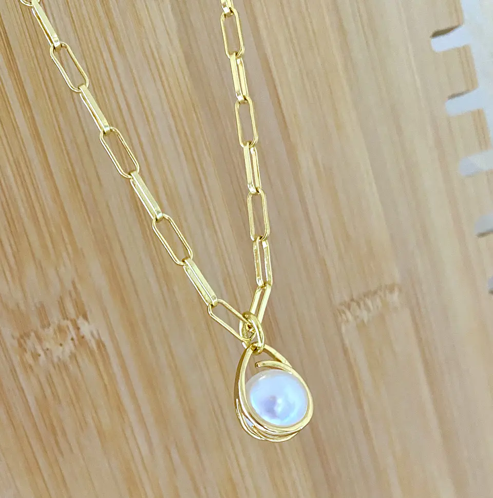 Collar Perla Solitaria  1