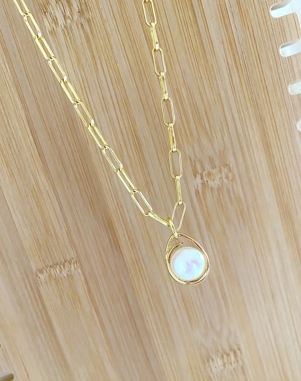Collar Perla Solitaria  3