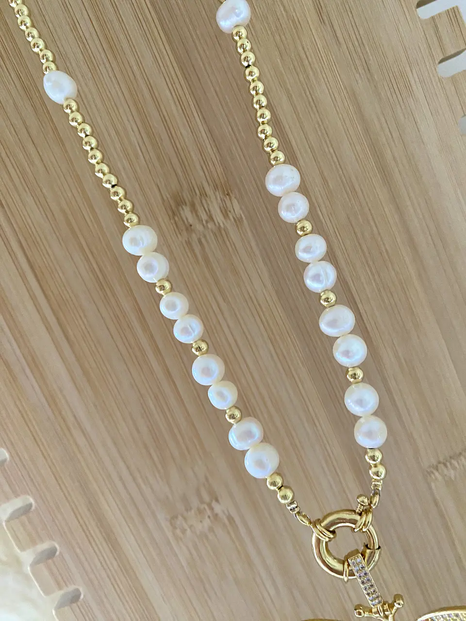 Collar Perlas dije Maxi Mariposa Circones  3