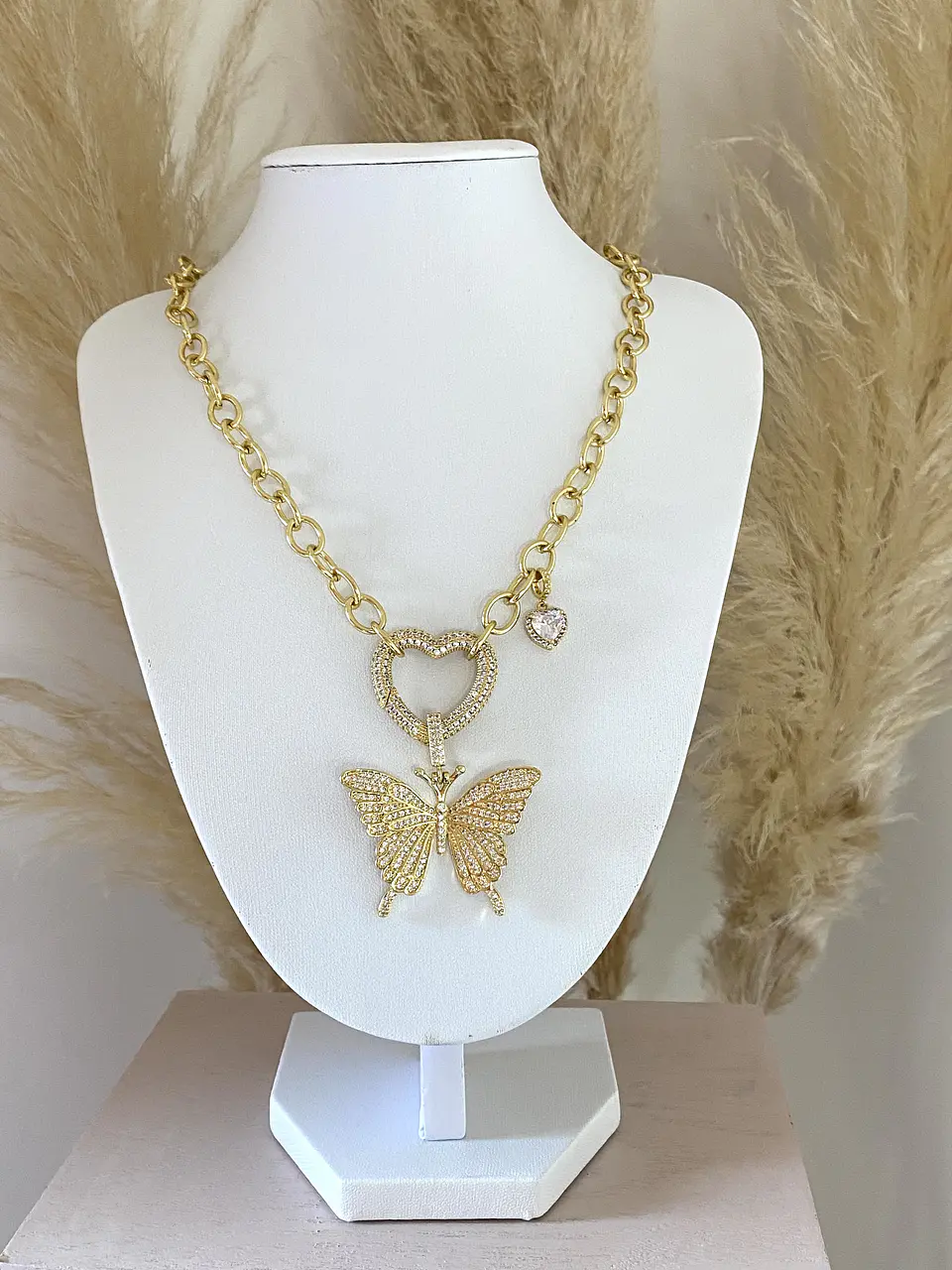 Collar Maxi Mariposa Conector Corazon Circones  3