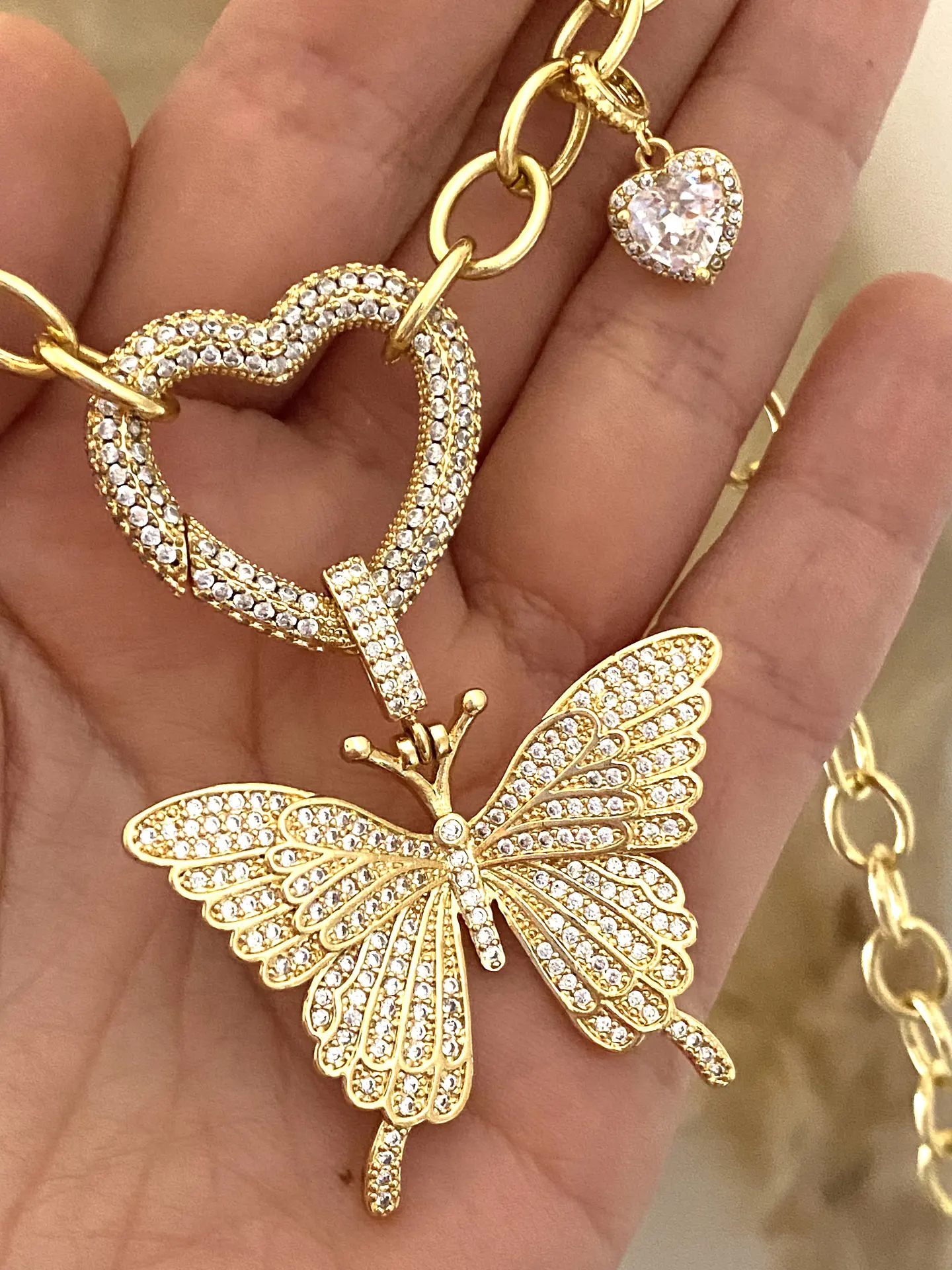 Collar Maxi Mariposa Conector Corazon Circones  2