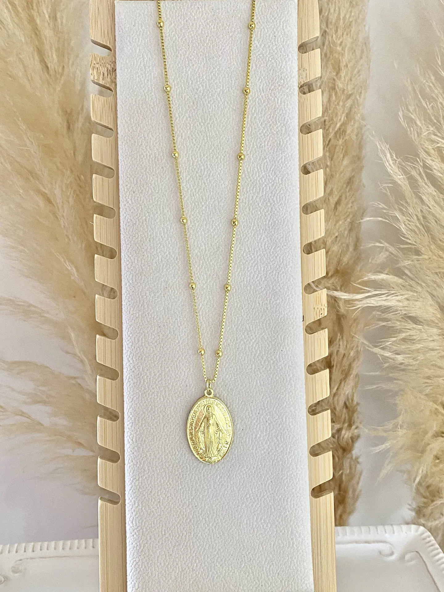Cadena Bolita dije Virgen reversible  3