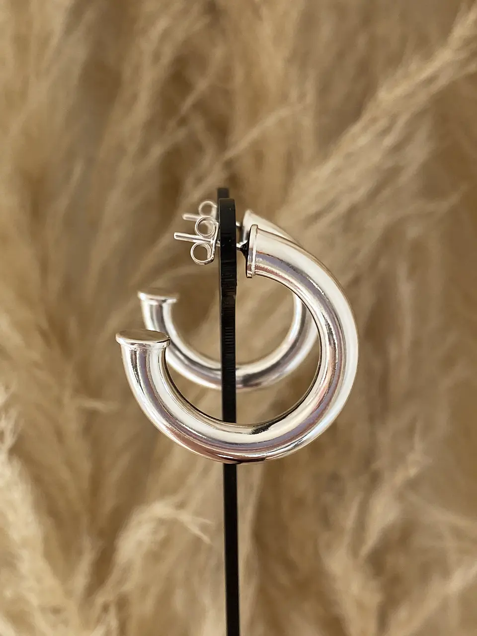 Aros Maxi Argolla Lisa Silver 30 mm 2