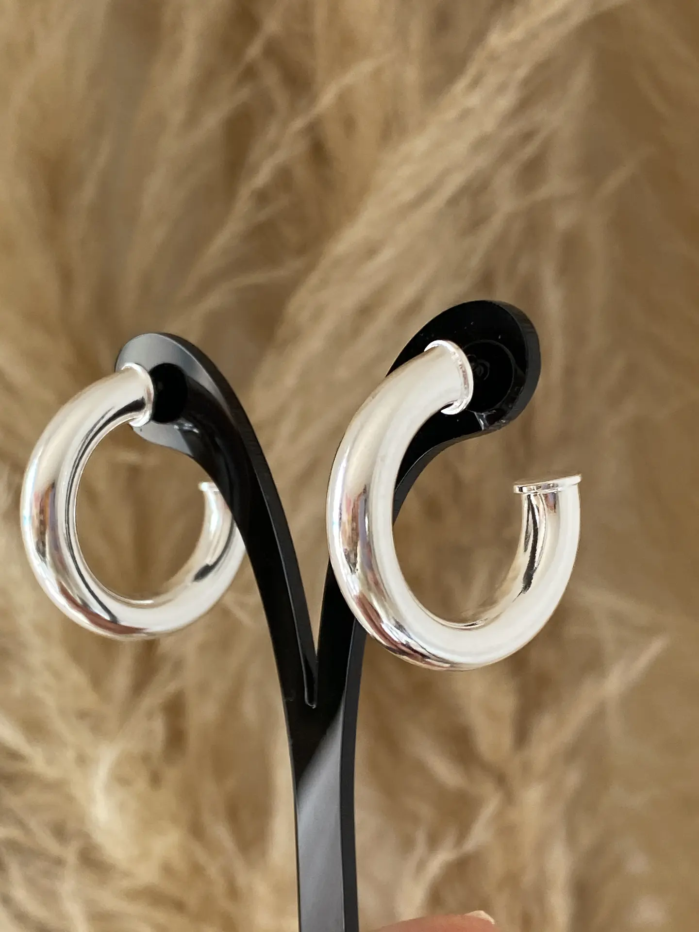 Aros Maxi Argolla Lisa Silver 30 mm 3
