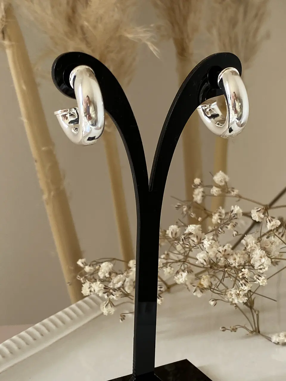 Argollas tubo 20 mm Lisas Silver  3