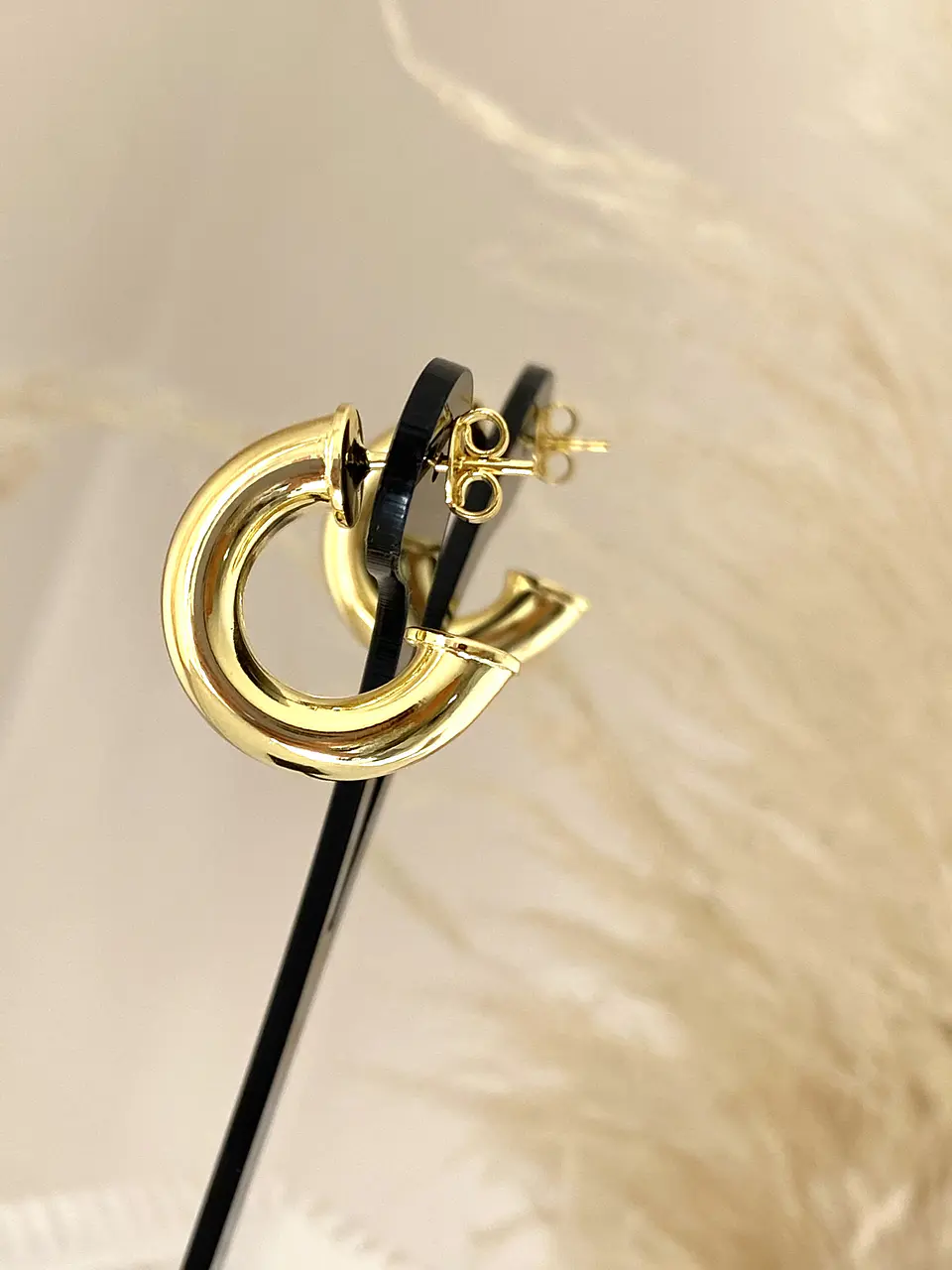 Aros Argolla Lisa Gruesa  20 mm enchape oro  4