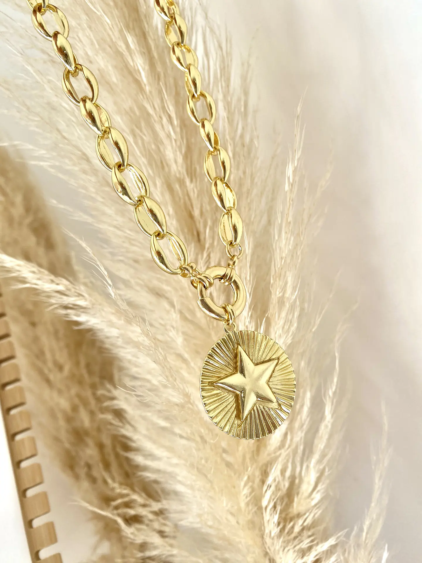 Collar Maxi Cadenón Medalla Estrella Grande 2