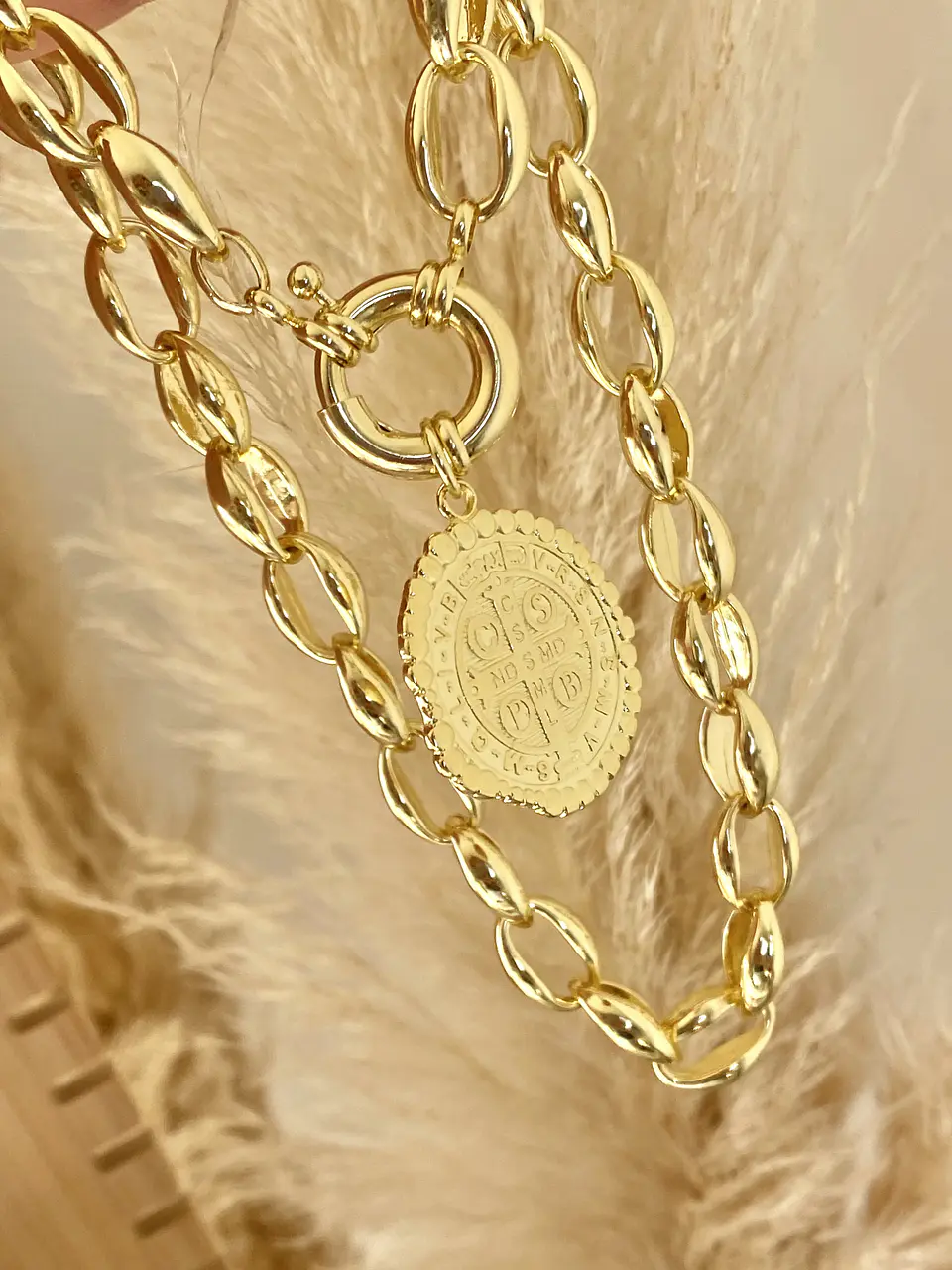 Collar Maxi Cadenón Medalla San Benito 1