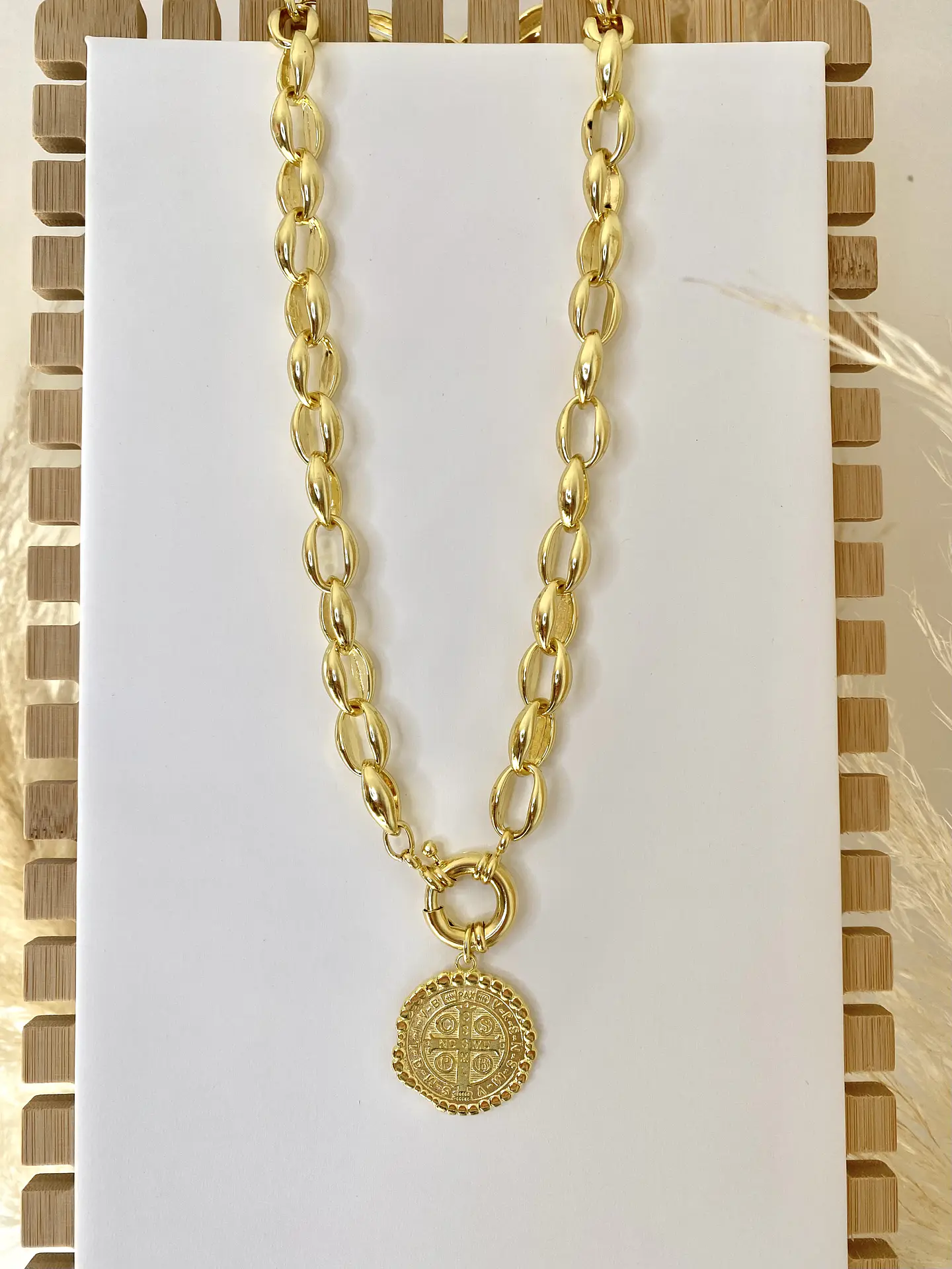 Collar Maxi Cadenón Medalla San Benito 5