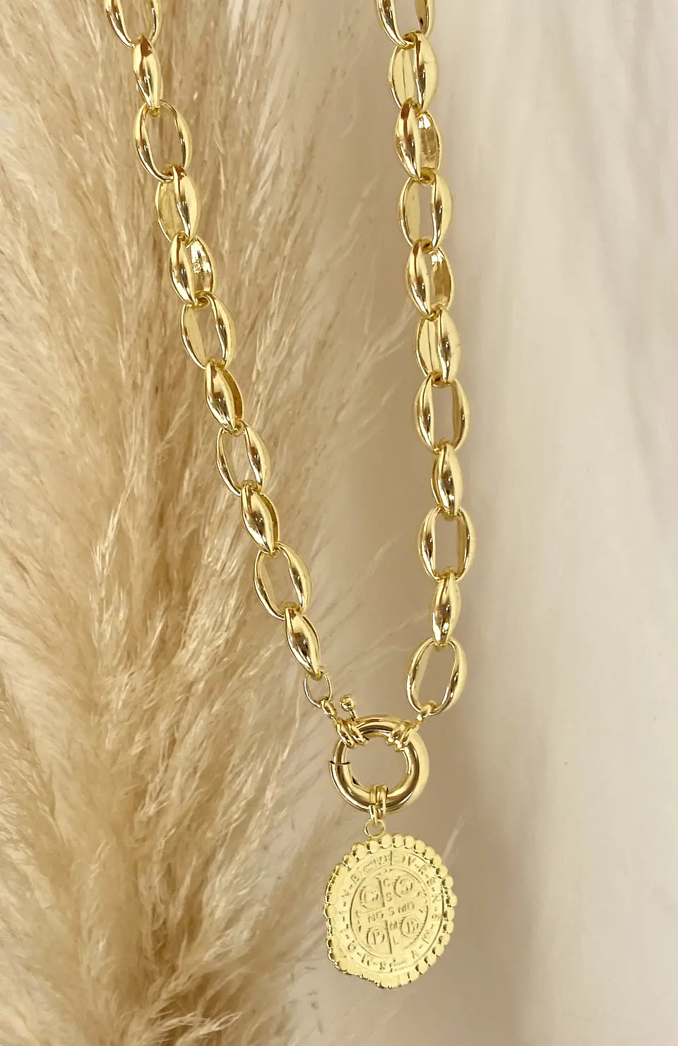 Collar Maxi Cadenón Medalla San Benito 4