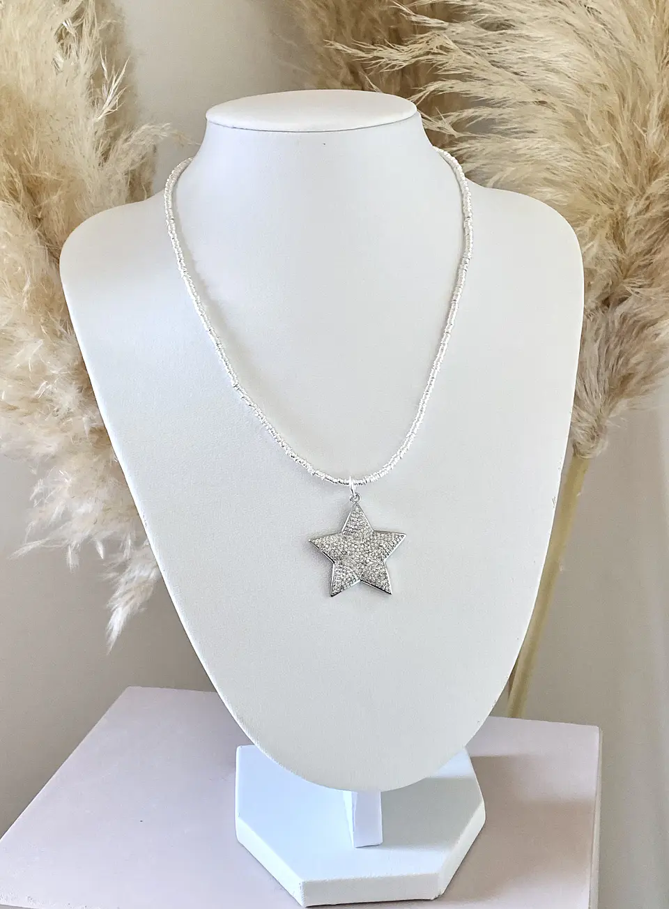 Collar Mostacilla Estrella Circones Silver  2