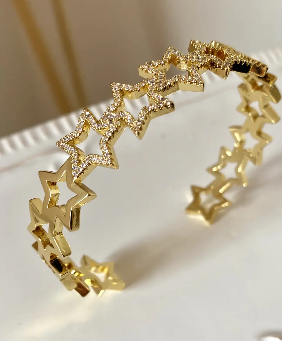  Pulsera 10 Estrellas  Gold 1