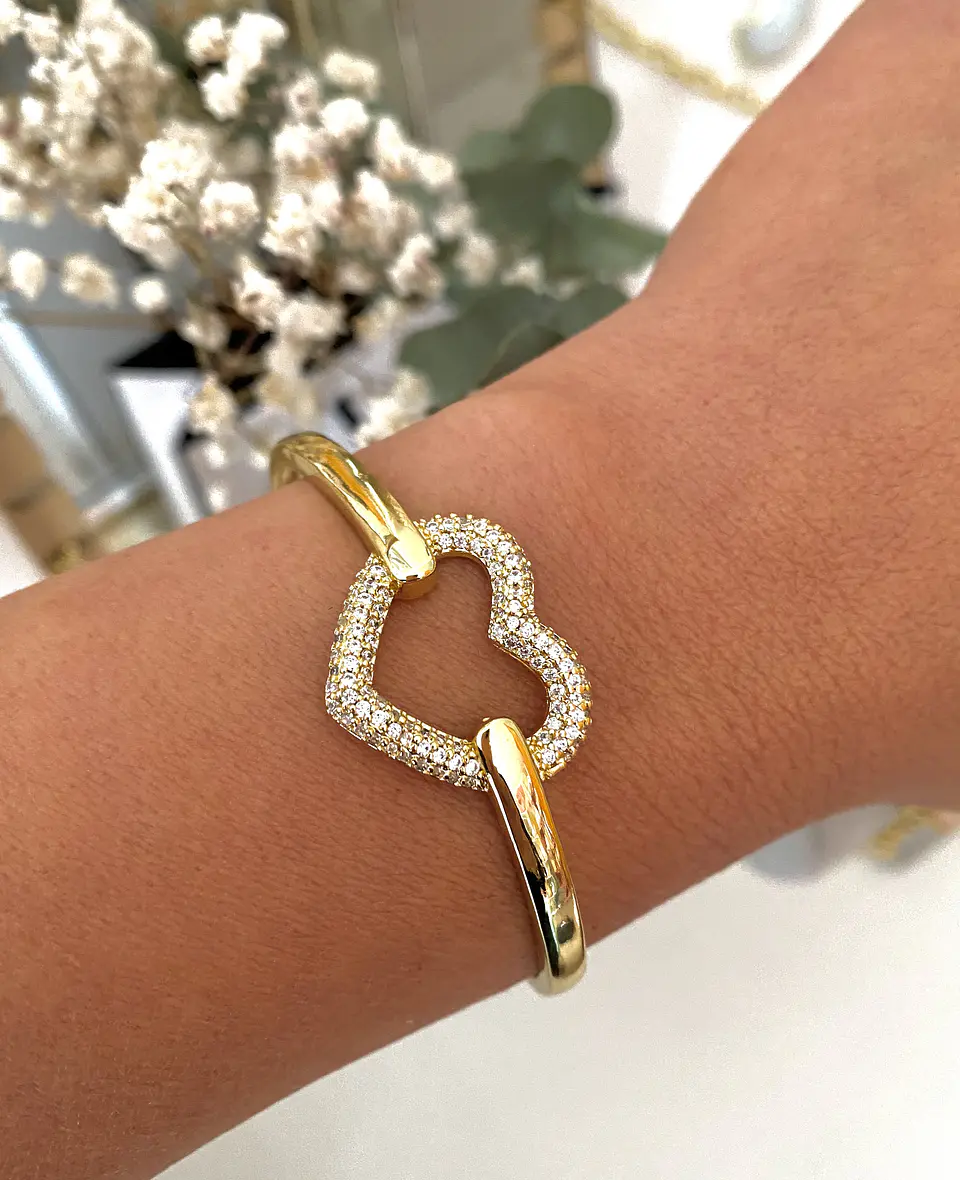  Pulsera Corazón Silueta Circones Gold  3