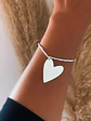  Pulsera Mostacilla Dije Corazón Silver - Miniatura 1