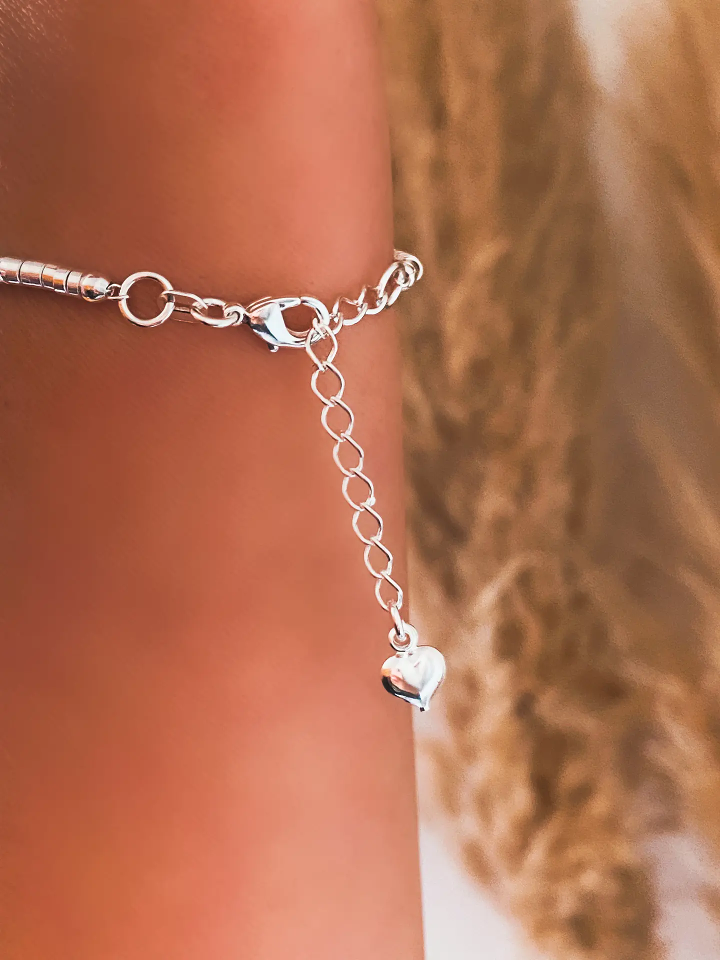  Pulsera Mostacilla Dije Corazón Silver 4
