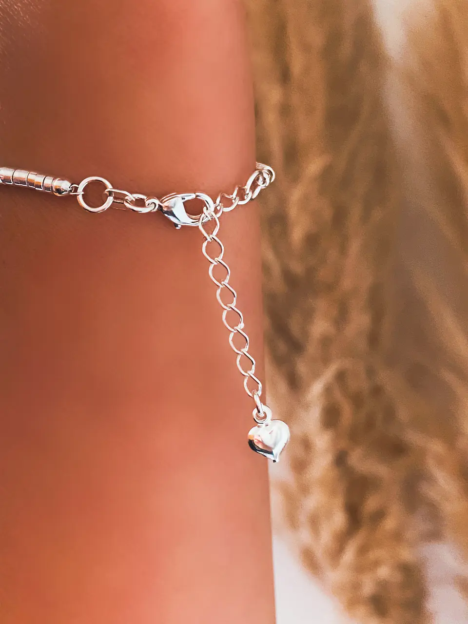  Pulsera Mostacilla Dije Corazón Silver 4