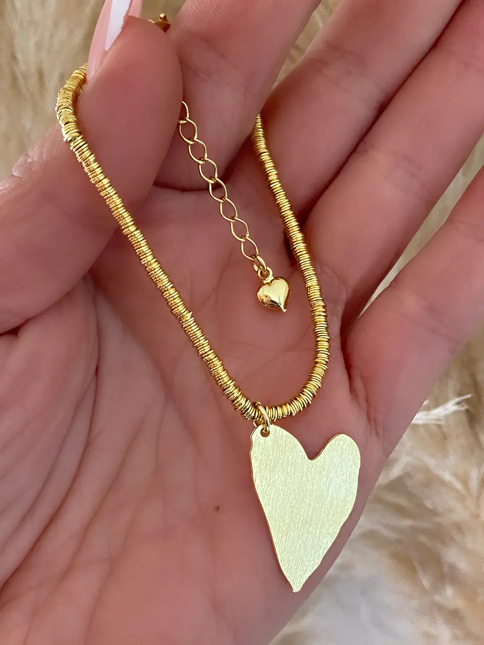  Pulsera Mostacilla Dije Corazón Gold 2