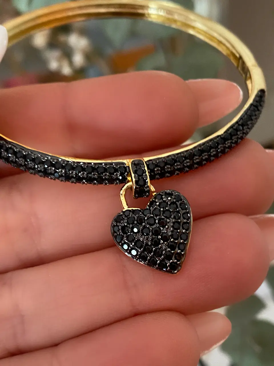  Pulsera Corazón Circones Black 3