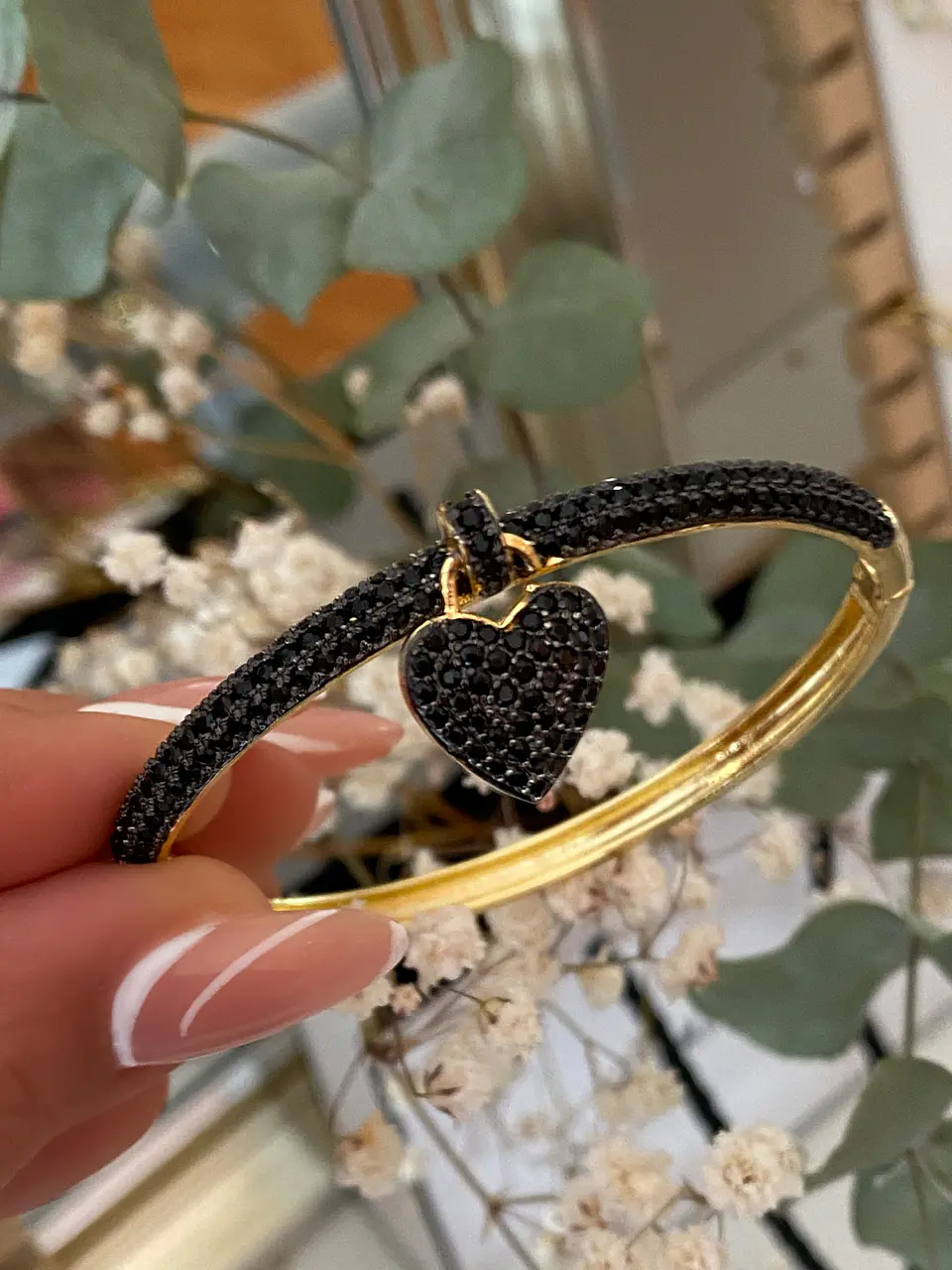  Pulsera Corazón Circones Black 2
