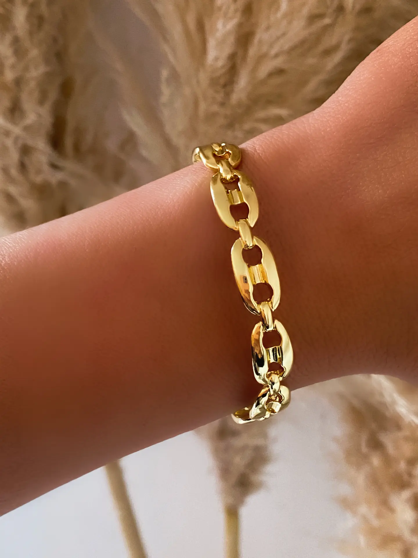  Pulsera Maxi Grano de Café Gold 5