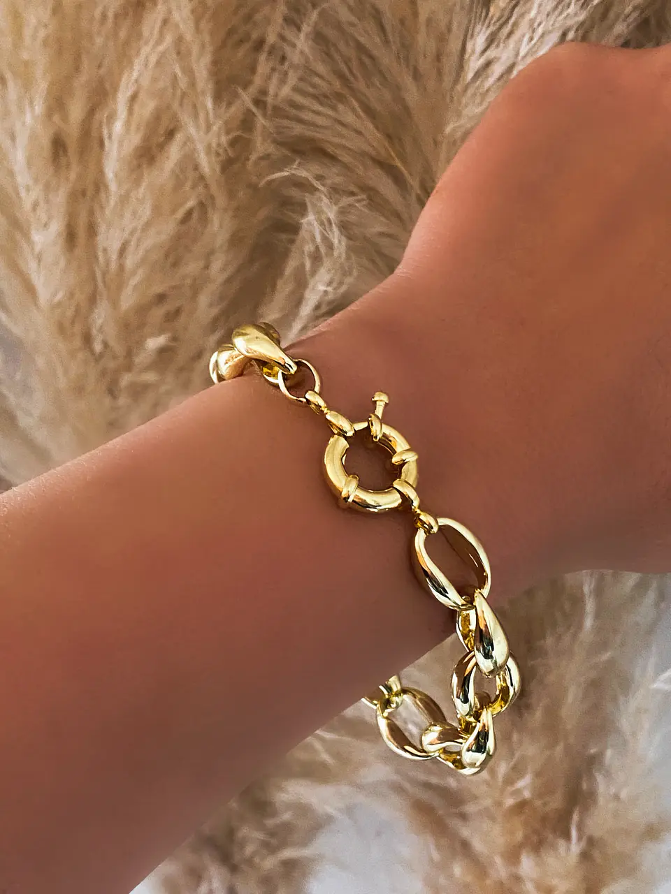  Pulsera Maxi Eslabones Cadenón Gold 4