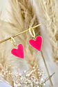 Aros Argolla Corazón Fucsia Esmaltado   - Miniatura 3