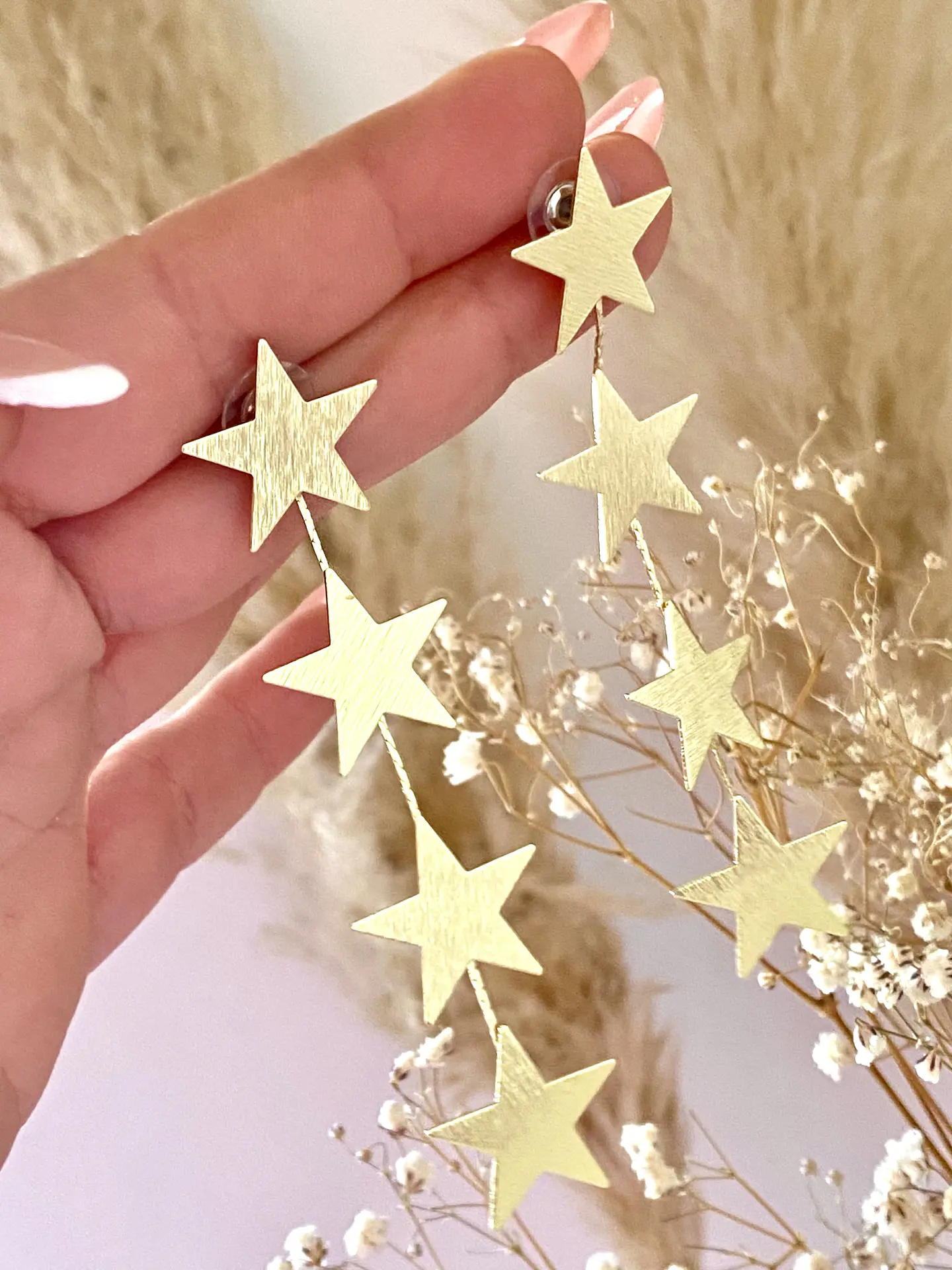 Aros  Maxi Estrellas Cascada Gold 5