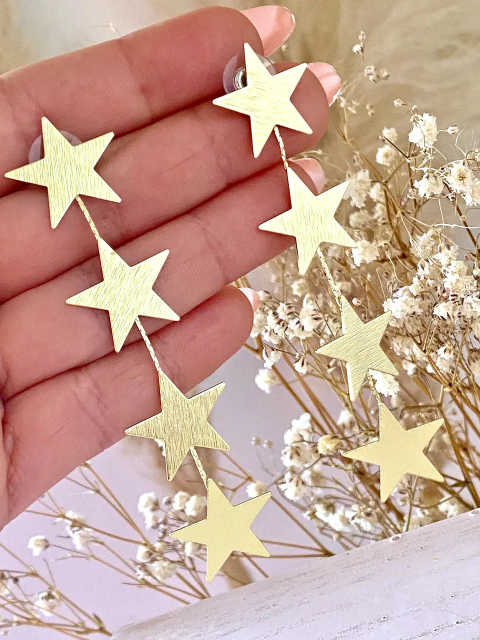 Aros  Maxi Estrellas Cascada Gold 2