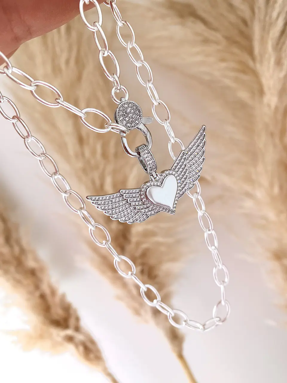 Collar Corazón Alado Silver Broche Luxury  2