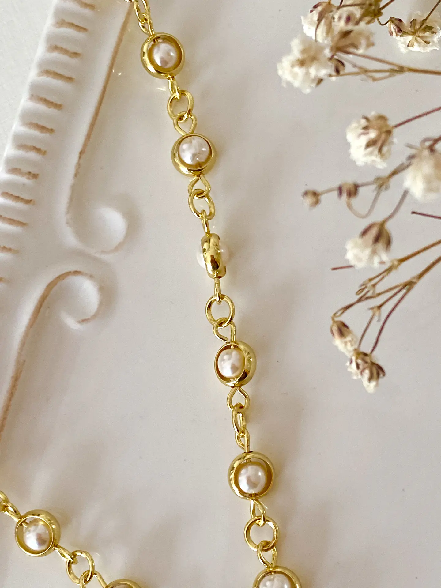 Collar  dije Estrella Guía Circones  eslabones Perlas  engarzadas -  2