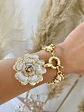 Pulsera  maxi Camelia Triple Perlas y eslabones   - Miniatura 6