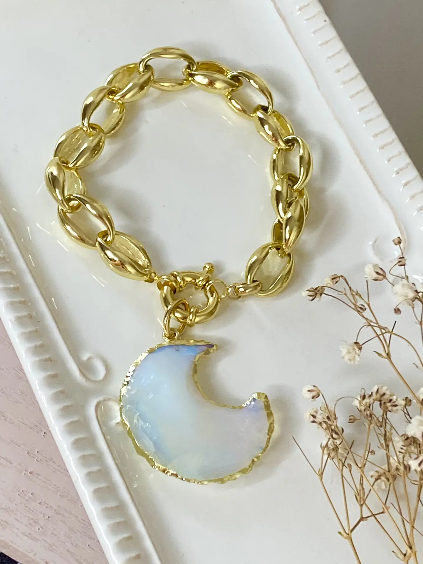 Pulsera Maxi Cadenón Dije Luna   1
