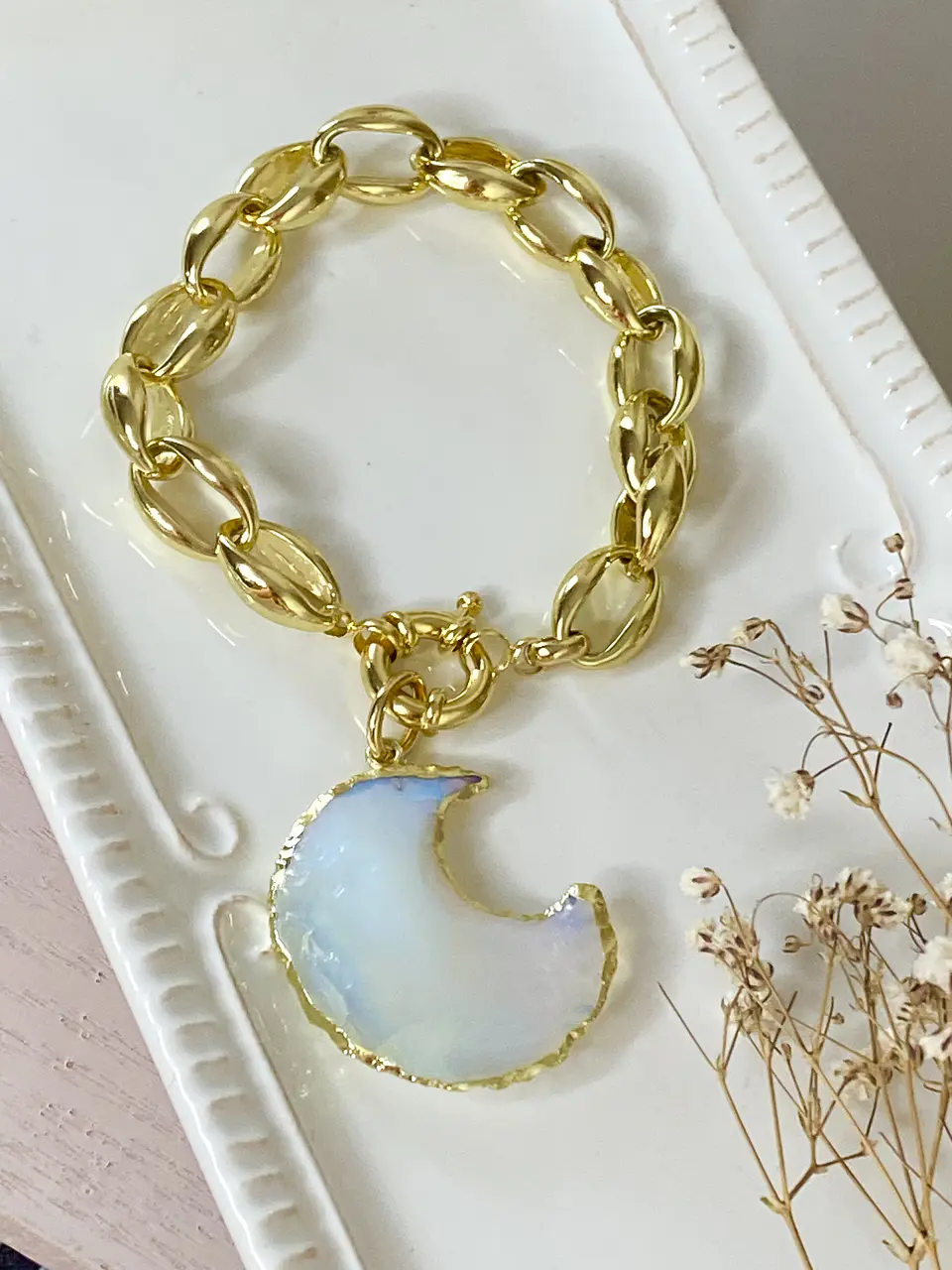 Pulsera Maxi Cadenón Dije Luna   1