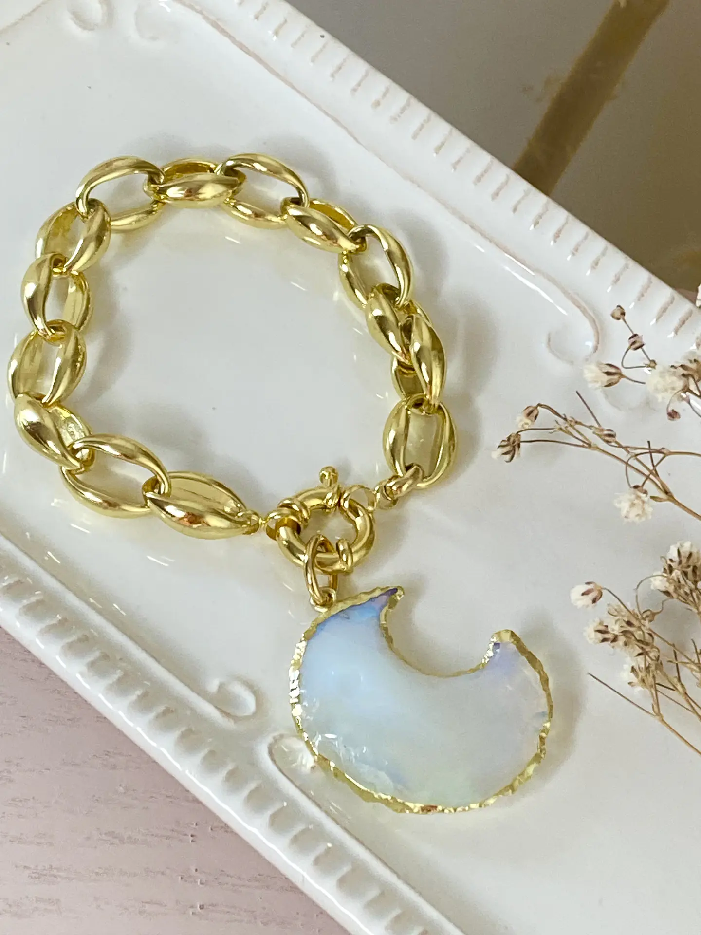 Pulsera Maxi Cadenón Dije Luna   4