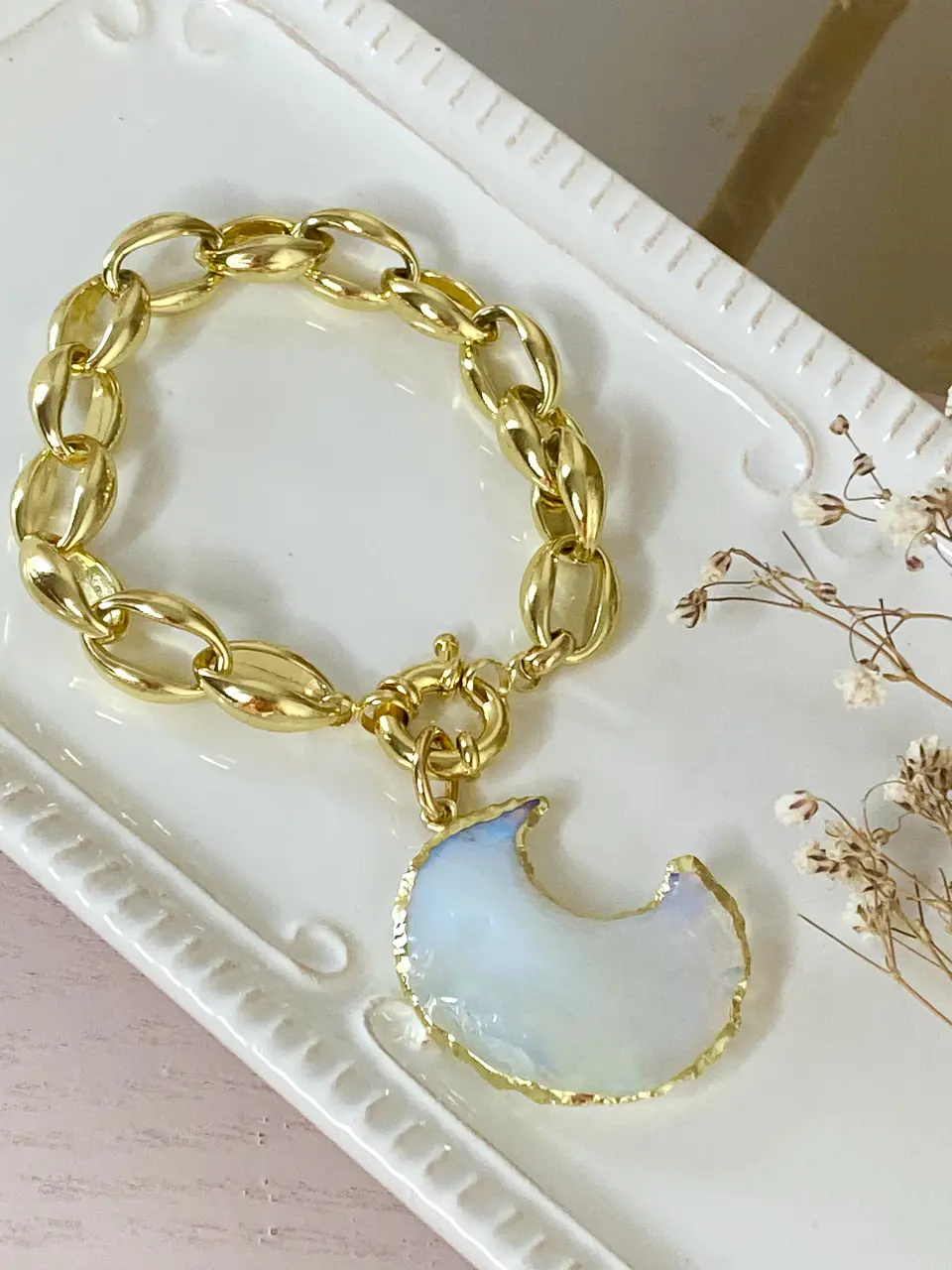 Pulsera Maxi Cadenón Dije Luna   4