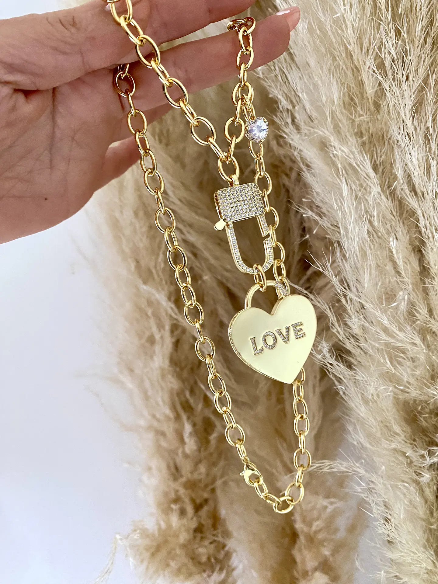 Collar Dije Maxi Corazon LOVE broche Luxury 2