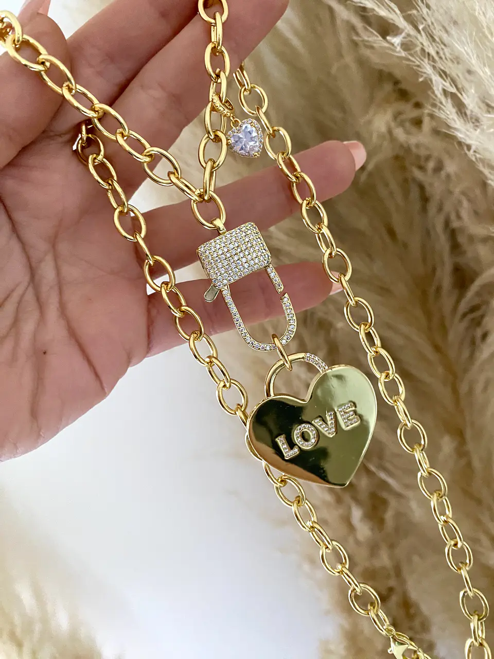 Collar Dije Maxi Corazon LOVE broche Luxury 3