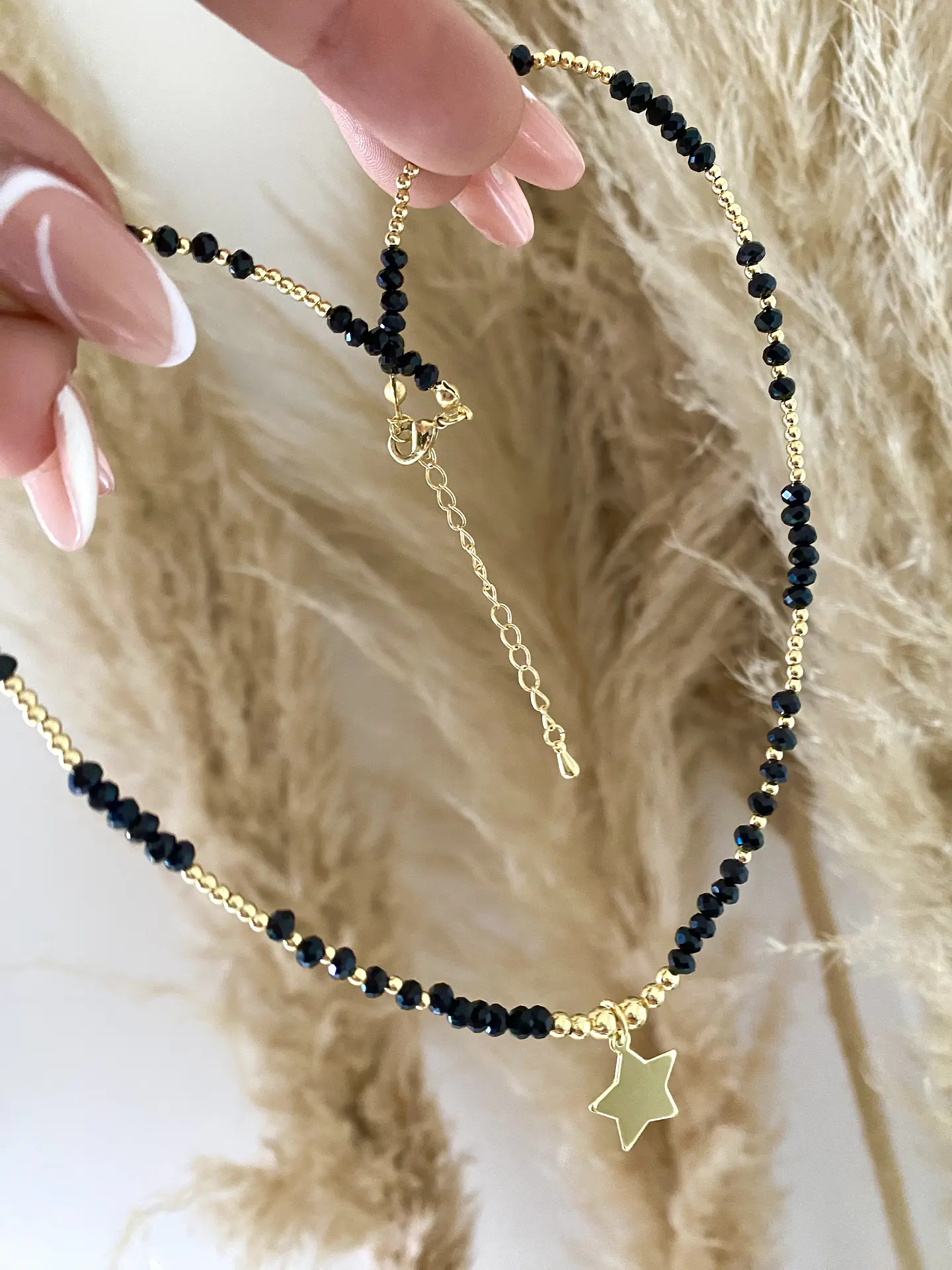 Collar Estrellita con piedras facetadas y balines  2