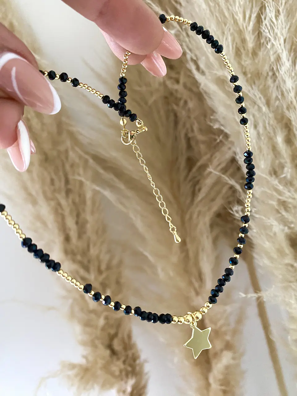 Collar Estrellita con piedras facetadas y balines  2