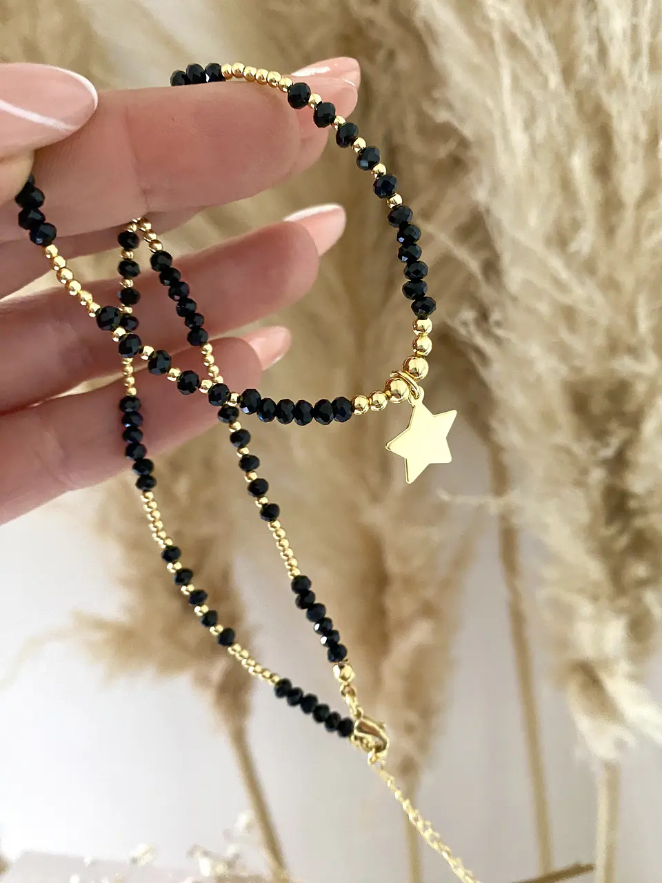 Collar Estrellita con piedras facetadas y balines  3