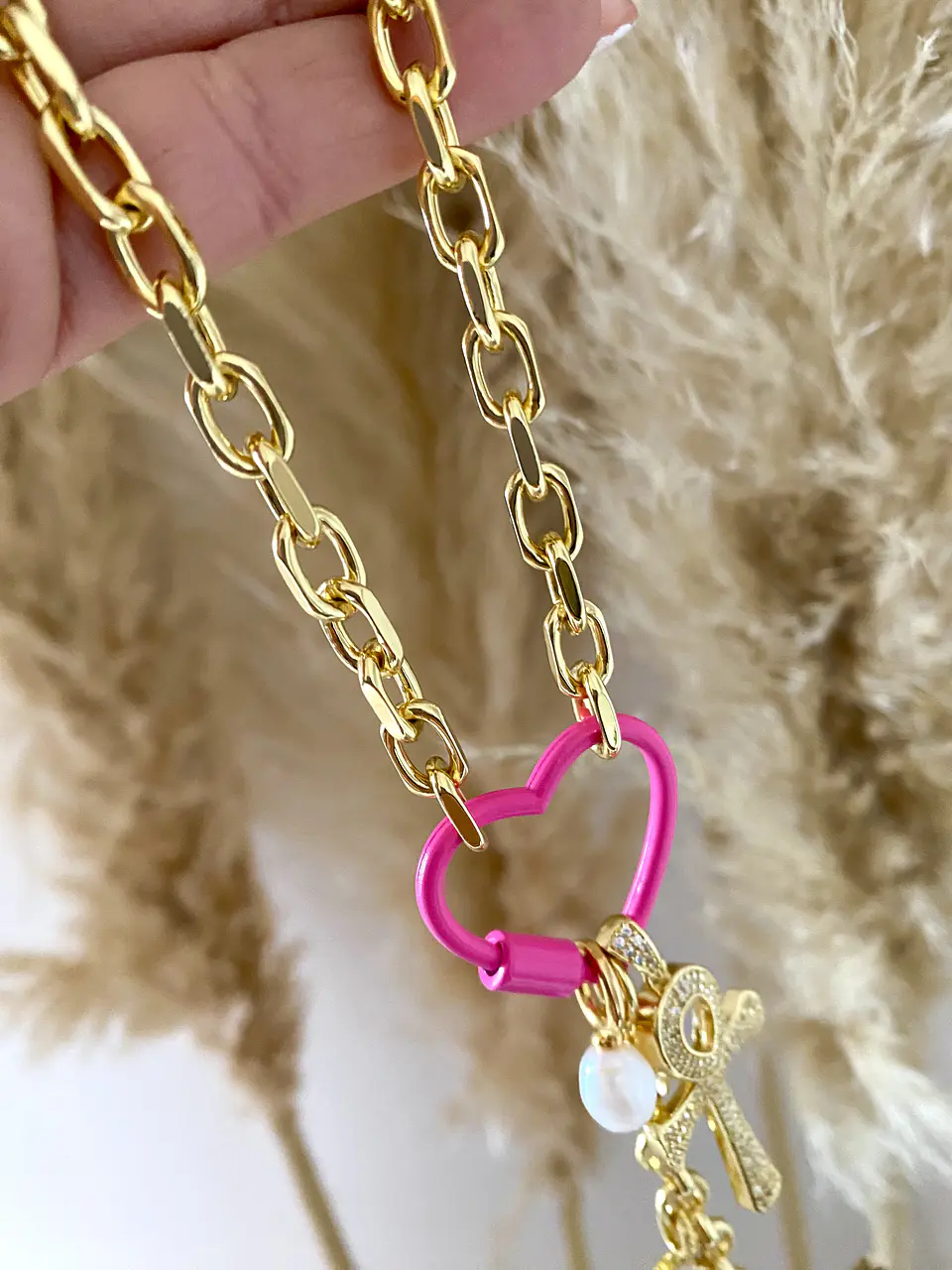 Collar Conector Pink + 4 dijes  4