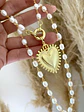 Collar Perlas Maxi  Corazón Sagrado Broche timón - Miniatura 4