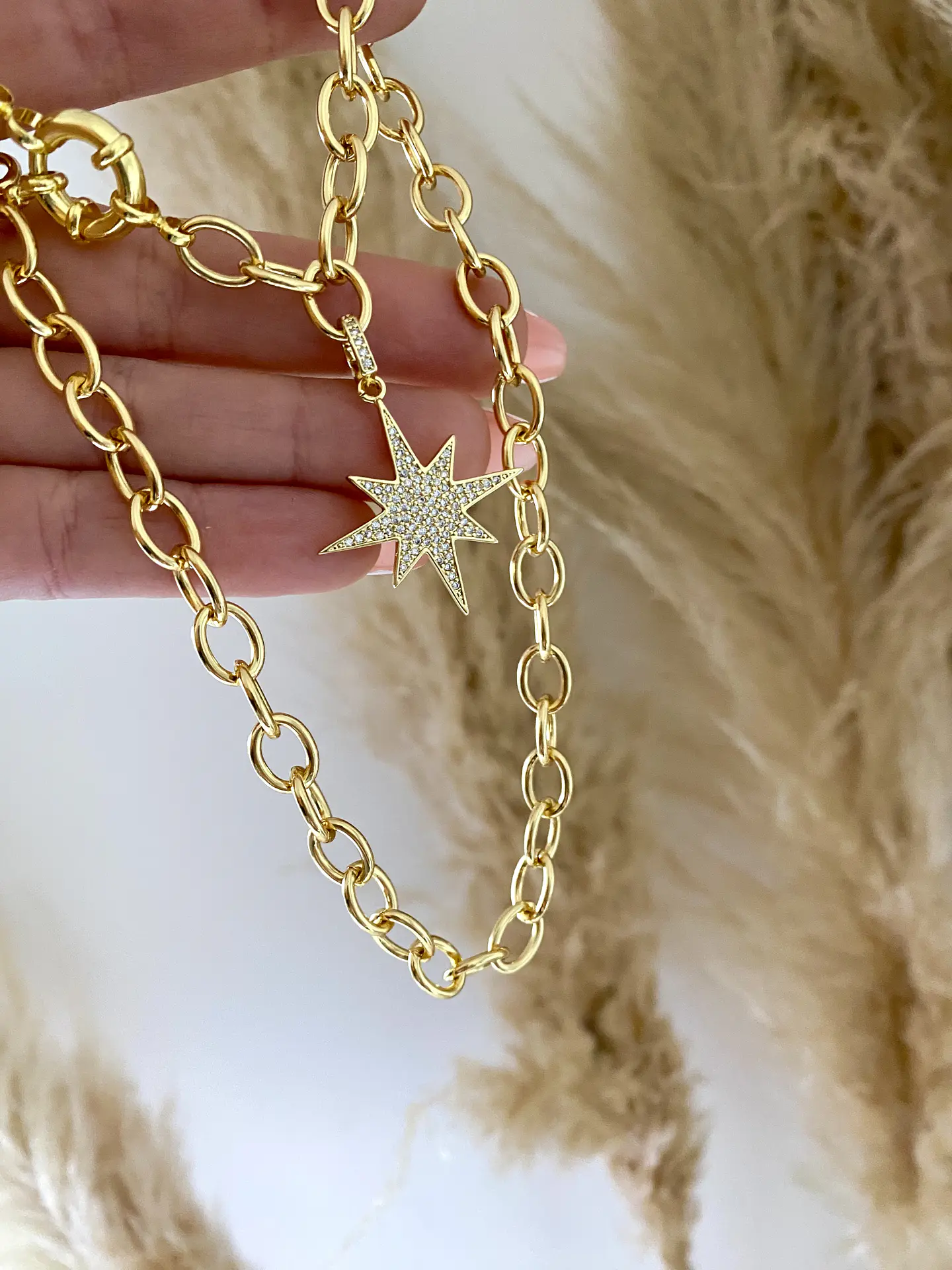 Collar Maxi eslabones Estrella Guía ✨broche timón  3