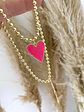 Collar balines Corazón fucsia esmaltado  - Miniatura 4
